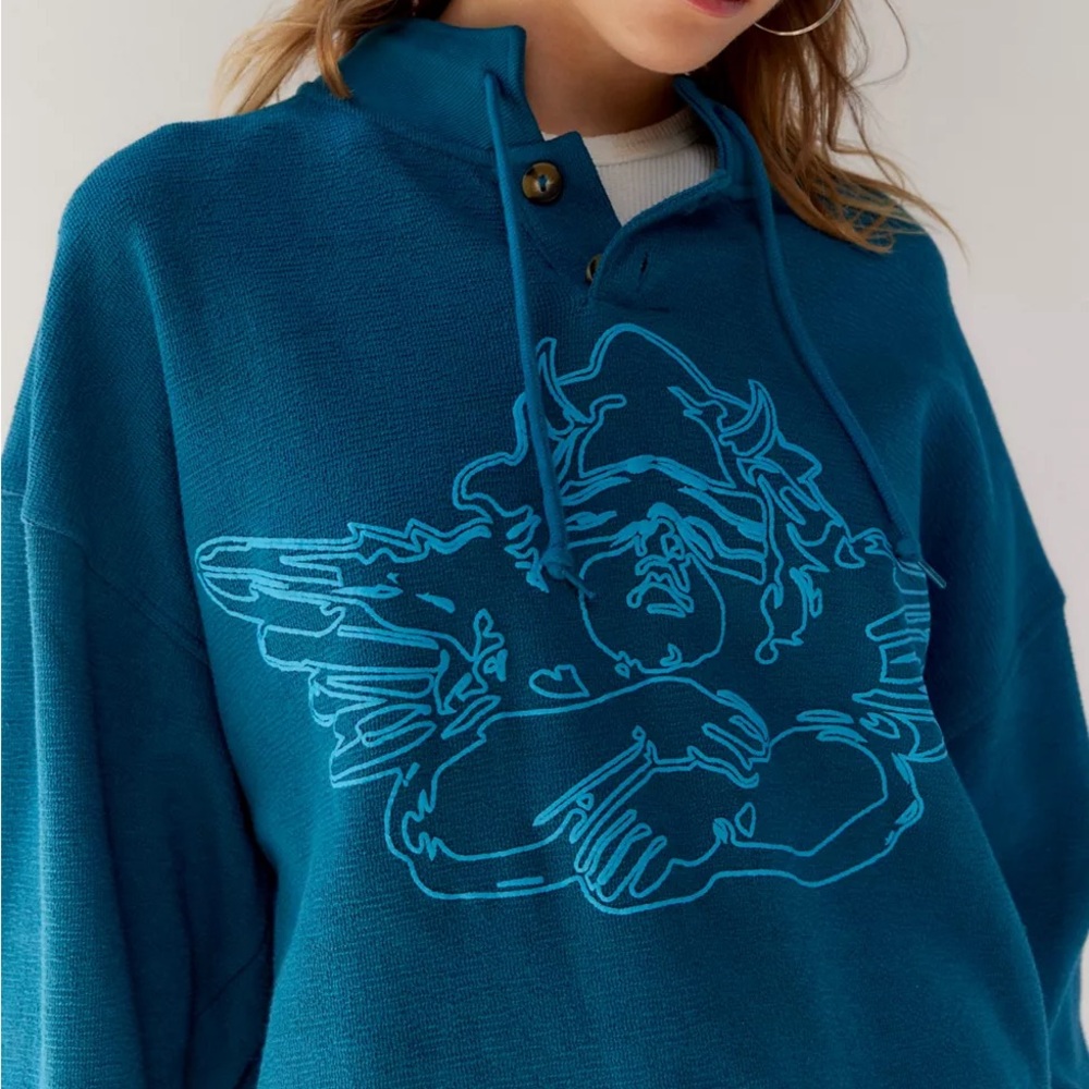 Boys Lie Washed Up Sweatshirt Small/Medium Teal Graphic
